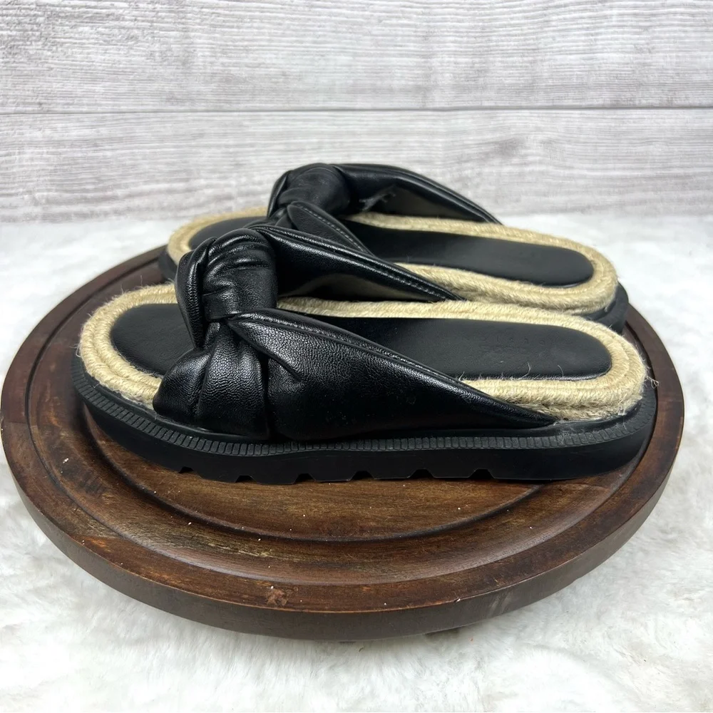ASOS DESIGN Wide Fit Jemima Cross Strap Espadrilles Black Size UK 3/ US 5